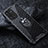 Silicone Transparent Mirror Frame Case 360 Degrees with Magnetic Finger Ring Stand AM1 for Xiaomi Redmi K40 Pro 5G Black