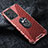 Silicone Transparent Mirror Frame Case 360 Degrees with Magnetic Finger Ring Stand AM1 for Xiaomi Redmi Note 12 5G Red