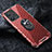 Silicone Transparent Mirror Frame Case 360 Degrees with Magnetic Finger Ring Stand AM1 for Xiaomi Redmi Note 12 Explorer Red
