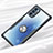 Silicone Transparent Mirror Frame Case 360 Degrees with Magnetic Finger Ring Stand for Oppo Reno4 Pro 5G Black