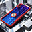 Silicone Transparent Mirror Frame Case 360 Degrees with Magnetic Finger Ring Stand for Xiaomi Redmi Note 7 Pro Red