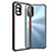 Silicone Transparent Mirror Frame Case Cover for Realme 7 Pro Black