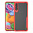 Silicone Transparent Mirror Frame Case Cover H01 for Samsung Galaxy A70 Red