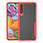 Silicone Transparent Mirror Frame Case Cover H01 for Samsung Galaxy A70S Red