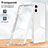 Silicone Transparent Mirror Frame Case Cover H01P for Motorola Moto E22