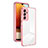 Silicone Transparent Mirror Frame Case Cover H01P for Samsung Galaxy A24 4G Rose Gold