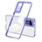 Silicone Transparent Mirror Frame Case Cover H01P for Xiaomi Redmi Note 11 Pro 4G Purple