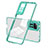 Silicone Transparent Mirror Frame Case Cover H01P for Xiaomi Redmi Note 11S 4G Green