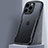 Silicone Transparent Mirror Frame Case Cover M01 for Apple iPhone 15 Pro Max Dark Gray