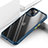 Silicone Transparent Mirror Frame Case Cover M03 for Apple iPhone 13 Blue