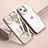 Silicone Transparent Mirror Frame Case Cover M04 for Apple iPhone 14 Rose Gold