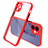 Silicone Transparent Mirror Frame Case Cover M05 for Apple iPhone 12 Mini Red