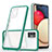 Silicone Transparent Mirror Frame Case Cover MQ1 for Samsung Galaxy A03s Green