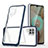 Silicone Transparent Mirror Frame Case Cover MQ1 for Samsung Galaxy A12 5G Blue