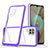 Silicone Transparent Mirror Frame Case Cover MQ1 for Samsung Galaxy A12 Purple