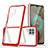 Silicone Transparent Mirror Frame Case Cover MQ1 for Samsung Galaxy A12 Red