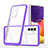 Silicone Transparent Mirror Frame Case Cover MQ1 for Samsung Galaxy A24 4G Purple