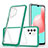 Silicone Transparent Mirror Frame Case Cover MQ1 for Samsung Galaxy A32 5G Green