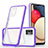 Silicone Transparent Mirror Frame Case Cover MQ1 for Samsung Galaxy F02S SM-E025F Purple