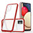 Silicone Transparent Mirror Frame Case Cover MQ1 for Samsung Galaxy F02S SM-E025F Red
