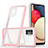 Silicone Transparent Mirror Frame Case Cover MQ1 for Samsung Galaxy F02S SM-E025F Rose Gold