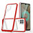 Silicone Transparent Mirror Frame Case Cover MQ1 for Samsung Galaxy F12 Red