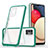 Silicone Transparent Mirror Frame Case Cover MQ1 for Samsung Galaxy M02s Green