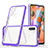 Silicone Transparent Mirror Frame Case Cover MQ1 for Samsung Galaxy M11 Purple