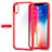 Silicone Transparent Mirror Frame Cover 360 Degrees for Apple iPhone X Red