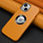 Soft Luxury Leather Snap On Case Cover A08 for Apple iPhone 15 Orange