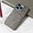 Soft Luxury Leather Snap On Case Cover A15 for Apple iPhone 13 Pro Gray