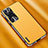 Soft Luxury Leather Snap On Case Cover AT2 for Huawei P60 Pro Yellow