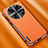 Soft Luxury Leather Snap On Case Cover AT2 for Oppo Find X6 5G Orange