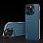 Soft Luxury Leather Snap On Case Cover AT5 for Apple iPhone 15 Pro Max Blue