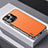 Soft Luxury Leather Snap On Case Cover AT5 for Apple iPhone 15 Pro Max Orange