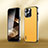 Soft Luxury Leather Snap On Case Cover AT6 for Apple iPhone 15 Pro Max Yellow