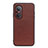 Soft Luxury Leather Snap On Case Cover B01H for Huawei Nova 9 SE Brown