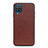 Soft Luxury Leather Snap On Case Cover B01H for Samsung Galaxy F12 Brown