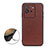 Soft Luxury Leather Snap On Case Cover B01H for Vivo iQOO Neo6 5G Brown