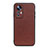 Soft Luxury Leather Snap On Case Cover B01H for Xiaomi Mi 12 5G Brown