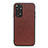 Soft Luxury Leather Snap On Case Cover B01H for Xiaomi Redmi Note 11 4G (2022) Brown