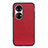 Soft Luxury Leather Snap On Case Cover B02H for Huawei P50 Pro Red