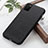 Soft Luxury Leather Snap On Case Cover B02H for Samsung Galaxy A03s Black