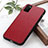 Soft Luxury Leather Snap On Case Cover B02H for Samsung Galaxy A03s Red