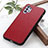 Soft Luxury Leather Snap On Case Cover B02H for Samsung Galaxy A32 4G Red