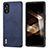 Soft Luxury Leather Snap On Case Cover B02H for Sony Xperia 5 V Blue