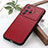 Soft Luxury Leather Snap On Case Cover B02H for Vivo X80 Pro 5G Red