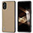 Soft Luxury Leather Snap On Case Cover B03H for Sony Xperia 5 V Brown