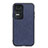 Soft Luxury Leather Snap On Case Cover B03H for Xiaomi Poco F4 5G Blue