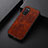 Soft Luxury Leather Snap On Case Cover B05H for Samsung Galaxy A03s Red